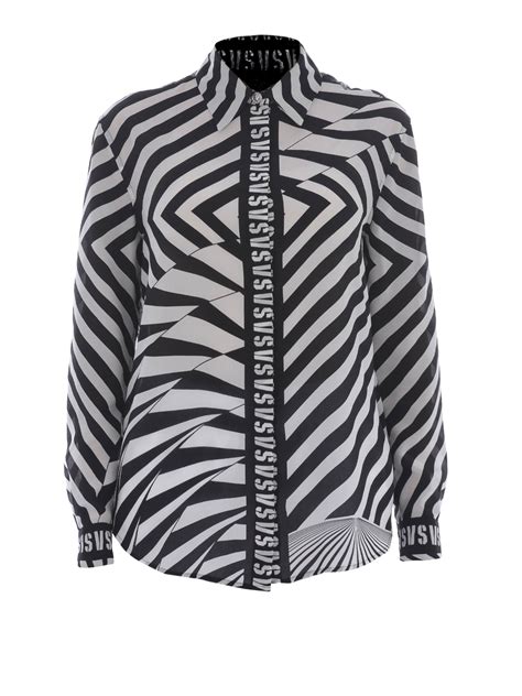 versus versace striped and floral silk shirt|Versus Versace Striped Shirts for Women, exclusive prices.